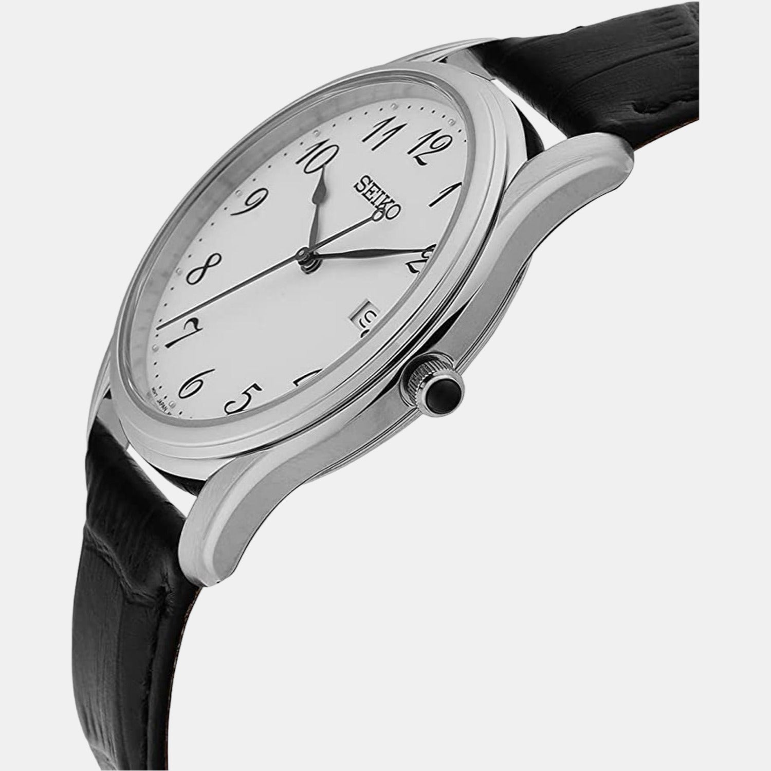 Dress Men Quartz White Dial Analog Leather Watch SUR303P1