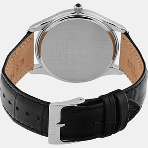 Dress Men Quartz White Dial Analog Leather Watch SUR303P1