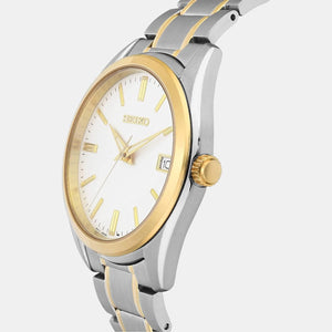 Dress Men Quartz White Dial Analog Stainless Steel Watch SUR312P1