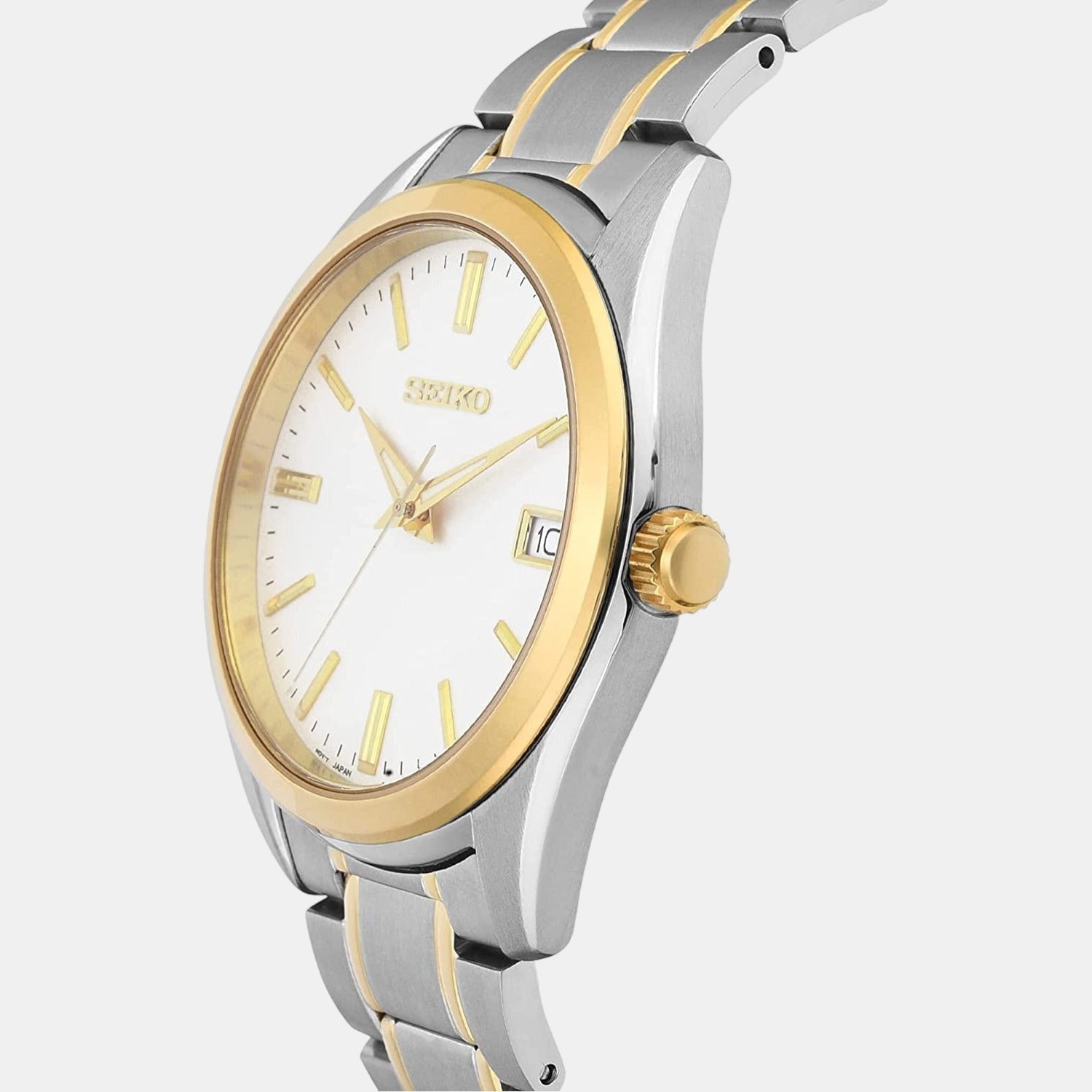 Dress Men Quartz White Dial Analog Stainless Steel Watch SUR312P1