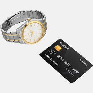 Dress Men Quartz White Dial Analog Stainless Steel Watch SUR312P1