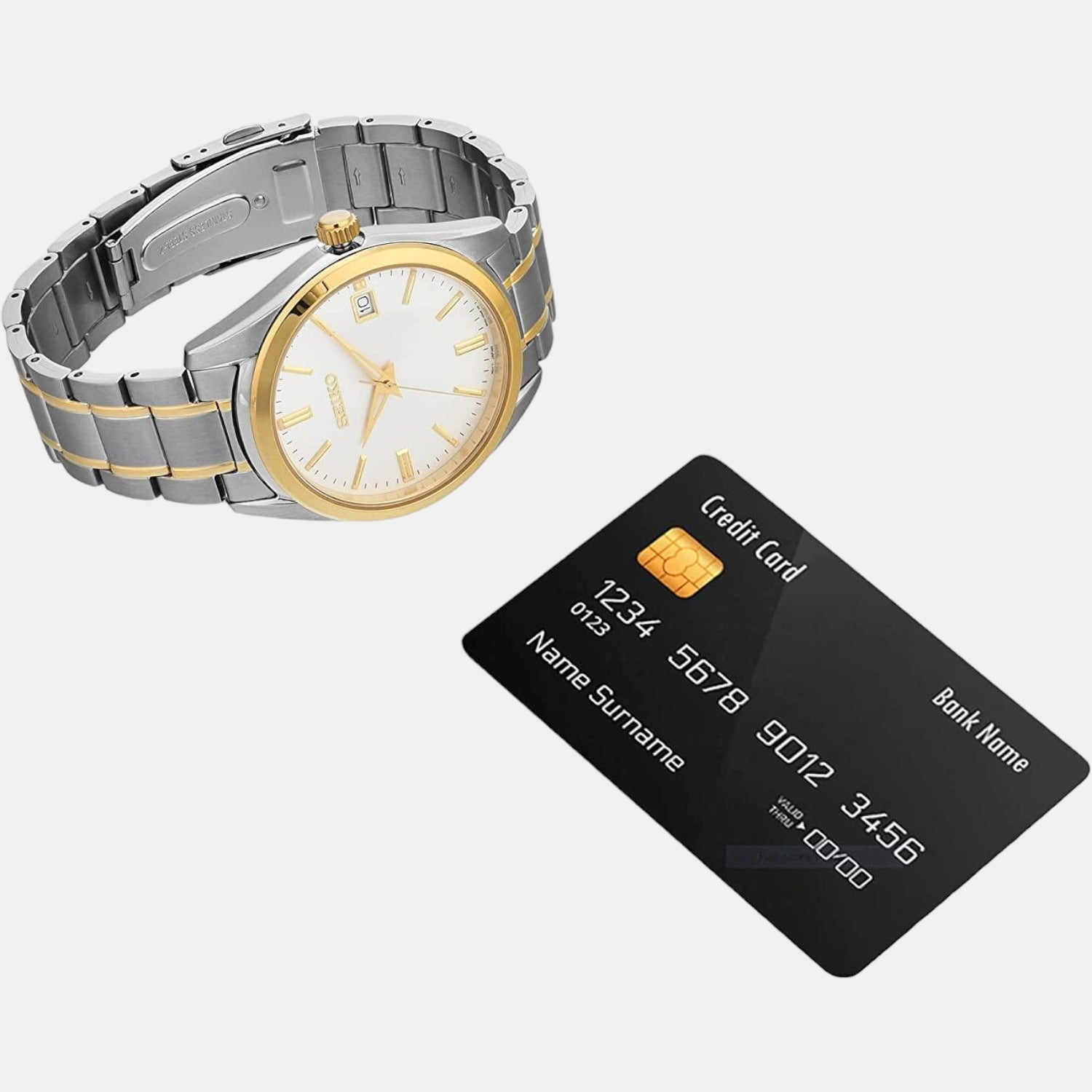 Dress Men Quartz White Dial Analog Stainless Steel Watch SUR312P1