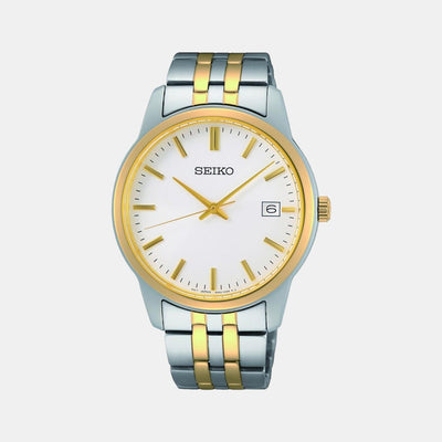 Dress Men Quartz White Dial Analog Stainless Steel Watch SUR402P1