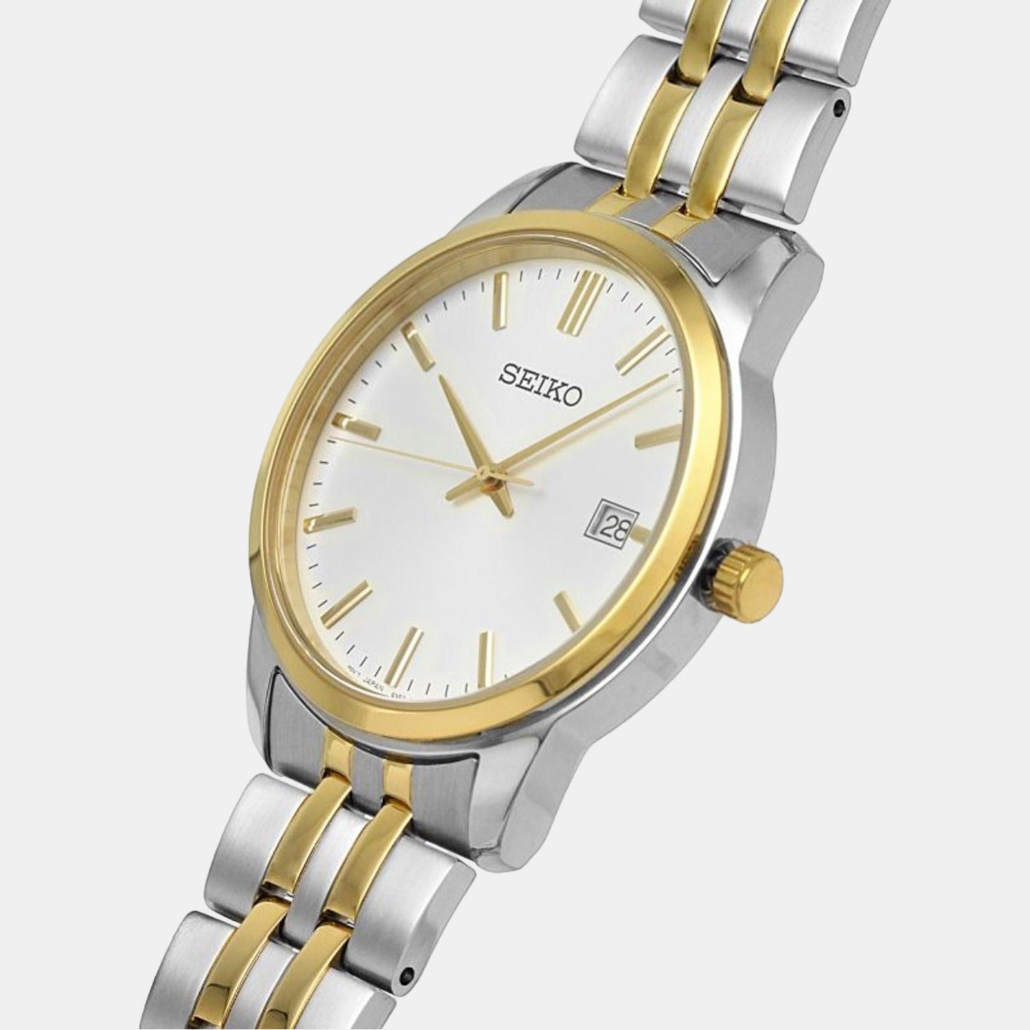 Dress Men Quartz White Dial Analog Stainless Steel Watch SUR402P1