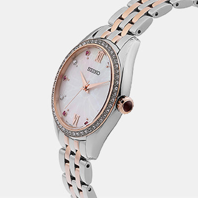 Dress Women Quartz White Dial Analog Stainless Steel Watch SUR542P1