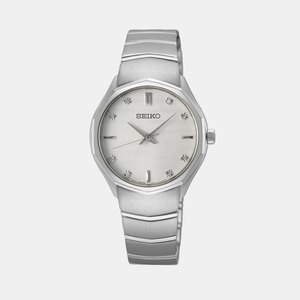 Classic Women Quartz White Dial Analog Stainless Steel Watch SUR615P1