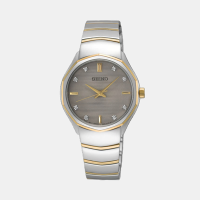 Classic Women Quartz Grey Dial Analog Stainless Steel Watch SUR616P1