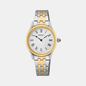 Dress Women Quartz White Dial Analog Stainless Steel Watch SWR070P1