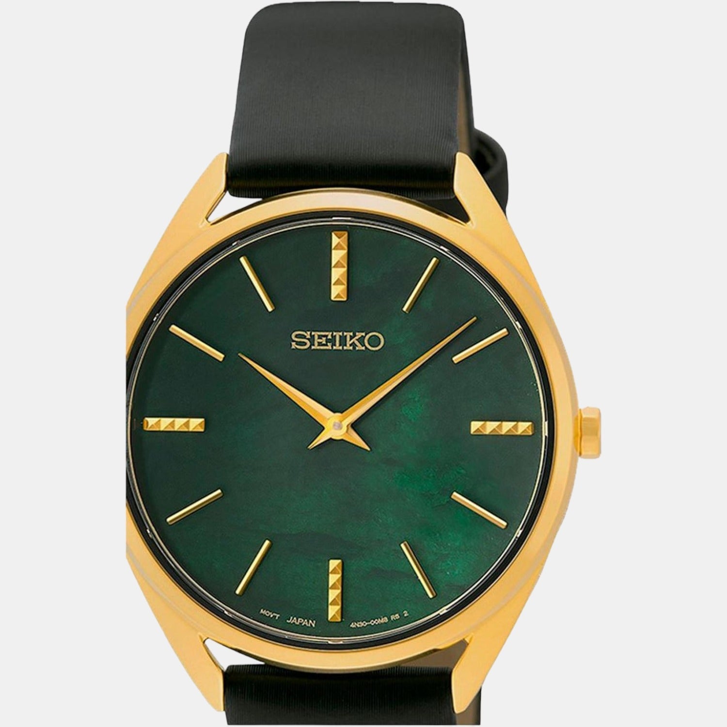 Dress Quartz Watch Women Quartz Green Dial Analog Leather Watch SWR080P1