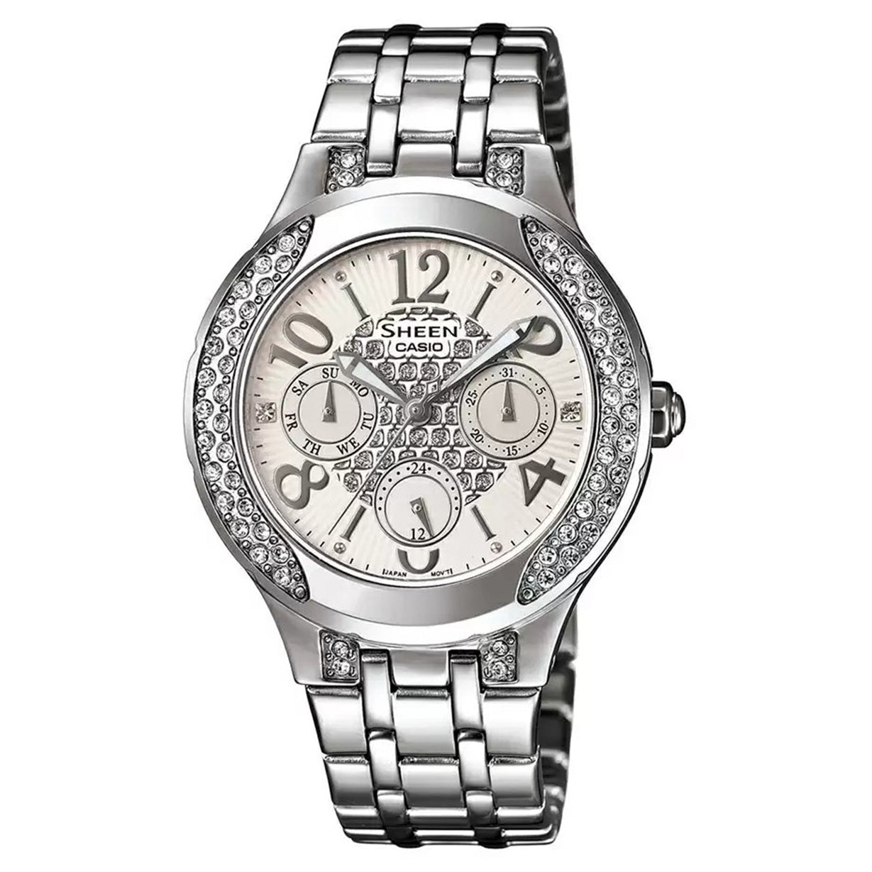 Casio Sheen White Dial Women 44mm