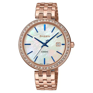 Casio Sheen Blue Mother-Of-Pearl Dial Women 36mm