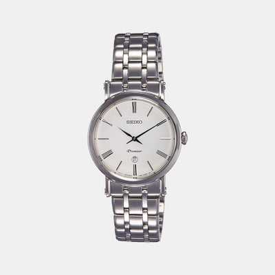 Dress Women Quartz White Dial Analog Stainless Steel Watch SXB429P1