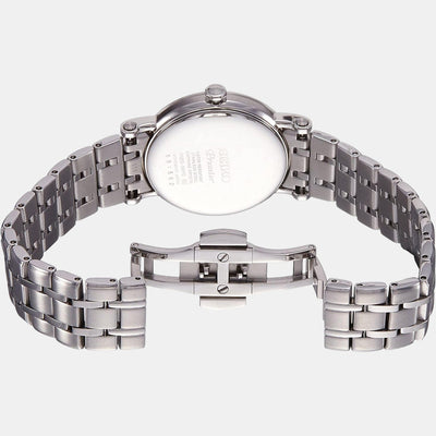 Dress Women Quartz White Dial Analog Stainless Steel Watch SXB429P1