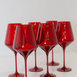 Estelle Colored Wine Stemware - Set of 6 {Red}