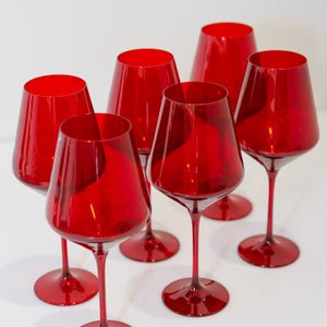 Estelle Colored Wine Stemware - Set of 6 {Red}