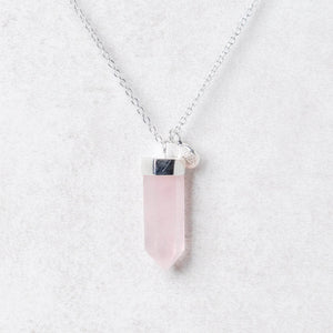 Rose Quartz Crystal Point Necklace