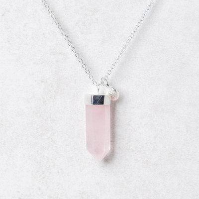Rose Quartz Crystal Point Necklace