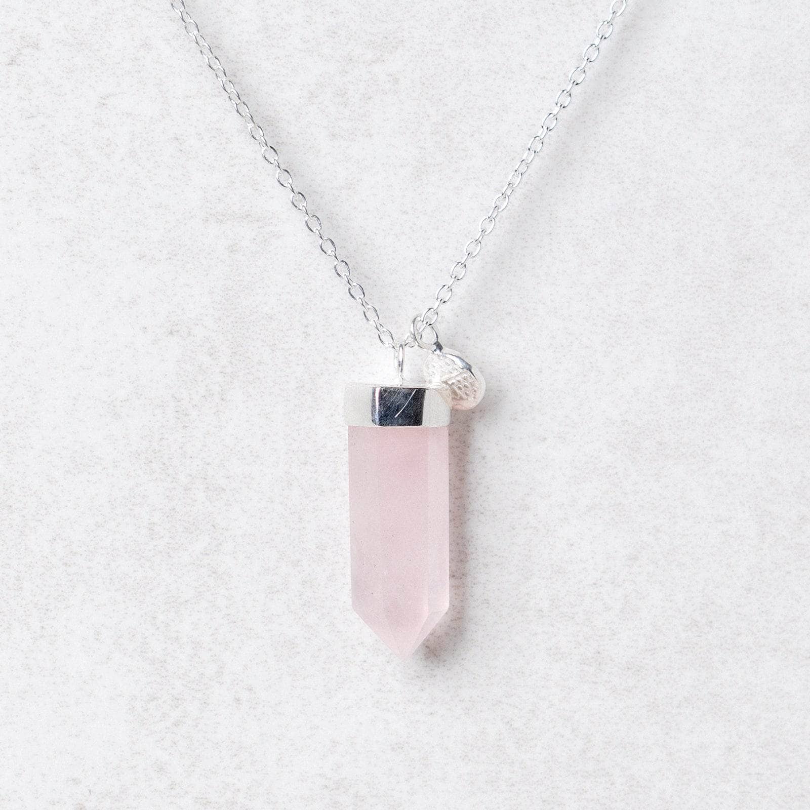 Rose Quartz Crystal Point Necklace