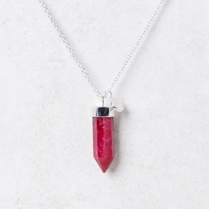 Ruby Crystal Point Necklace