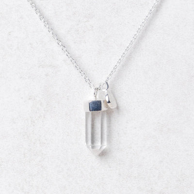 Delicate Clear Quartz Crystal Point Necklace