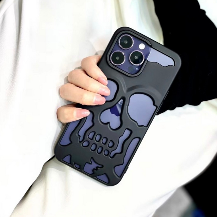 iPhone 14 Series Hollow Skull Design Case