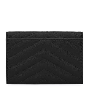Saint Laurent Cassandre Matelasse Small Black Envelope Wallet