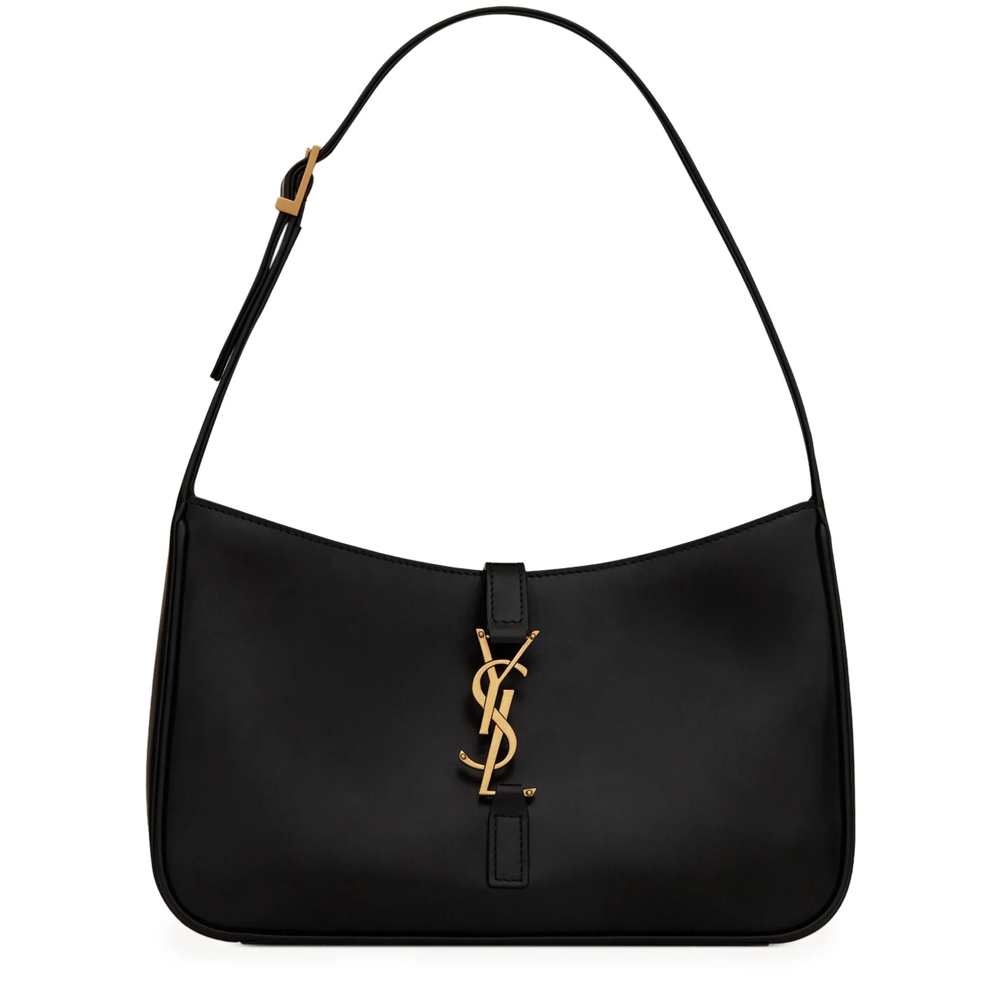 Saint Laurent Logo Plaque Black Hobo Bag