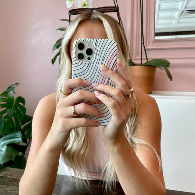 Ride The Wave | Pastel Rainbow Lined Samsung Case