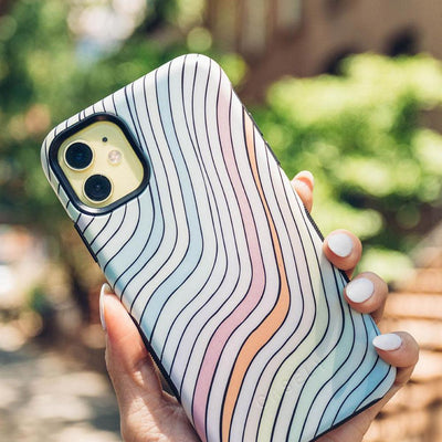 Ride The Wave | Pastel Rainbow Lined Samsung Case