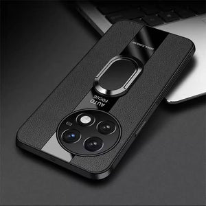Plexiglass Luxury Leather Ring Case - OnePlus