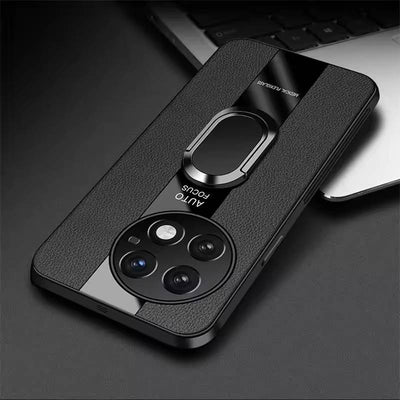 Plexiglass Luxury Leather Ring Case - OnePlus