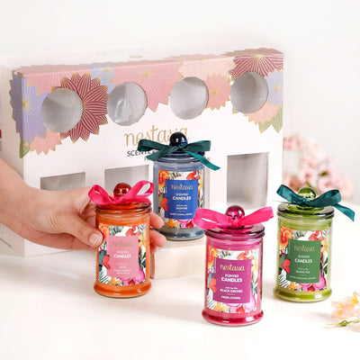Aroma Quartet Scented Candle Set Of 4 With Gift Box