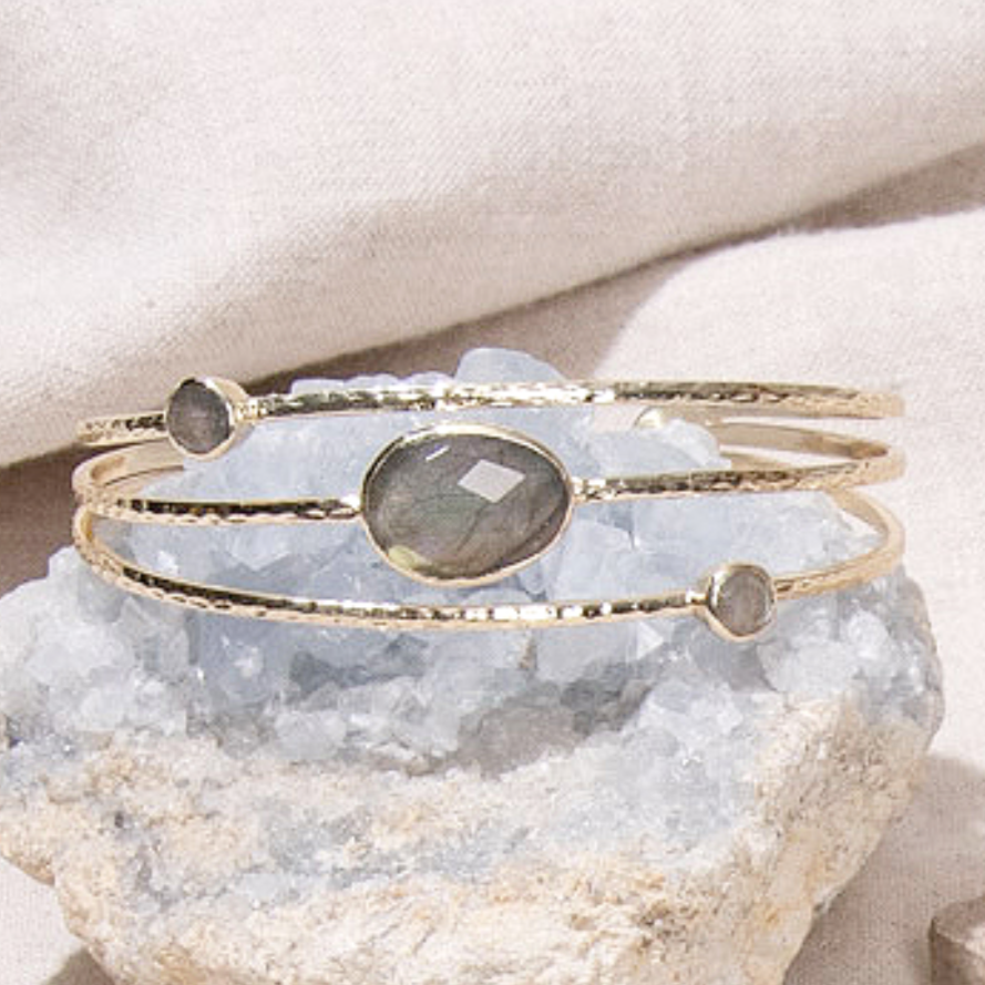 Labradorite Golden or Silver Bracelet