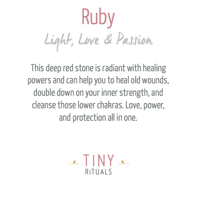 Ruby Silver or Gold Stud Earrings