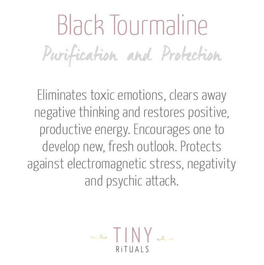 Black Tourmaline Silver, Gold or Rose Gold Ring