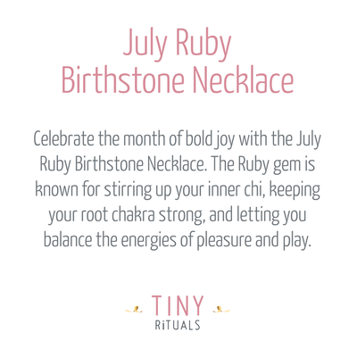 July Ruby Birthstone Necklace