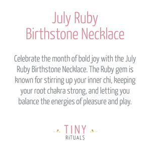 July Ruby Birthstone Necklace