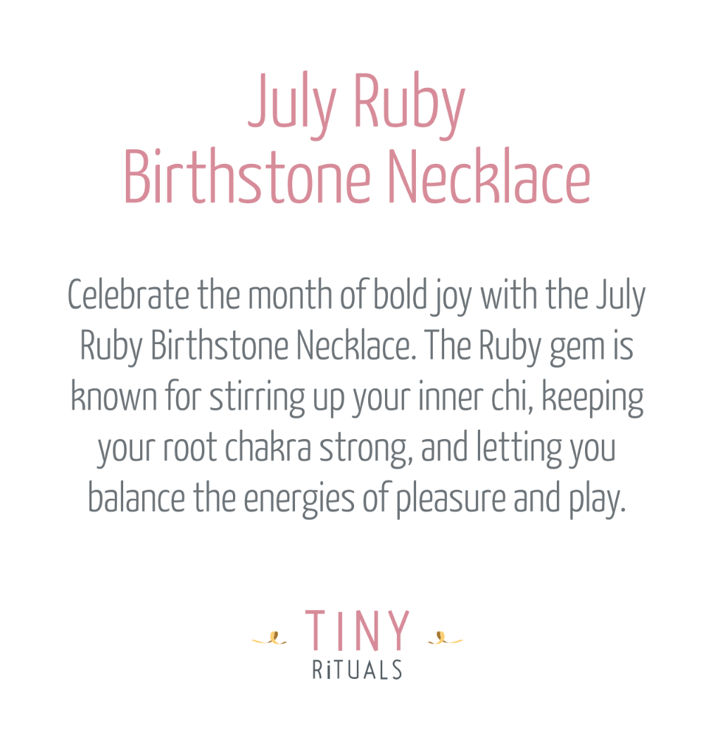 July Ruby Birthstone Necklace