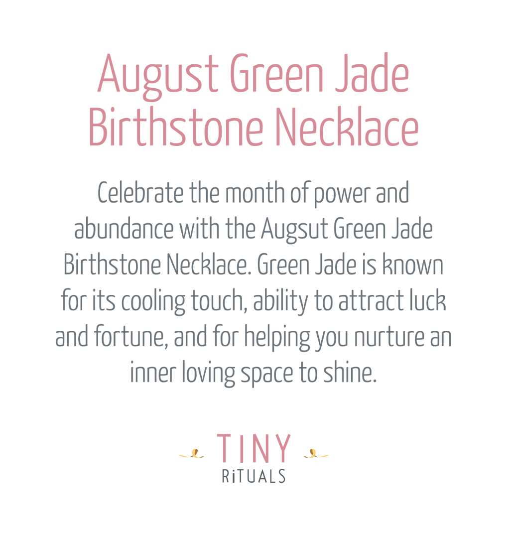 August Green Jade Birthstone Necklace