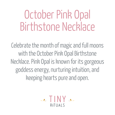 October Pink Opal Birthstone Necklace