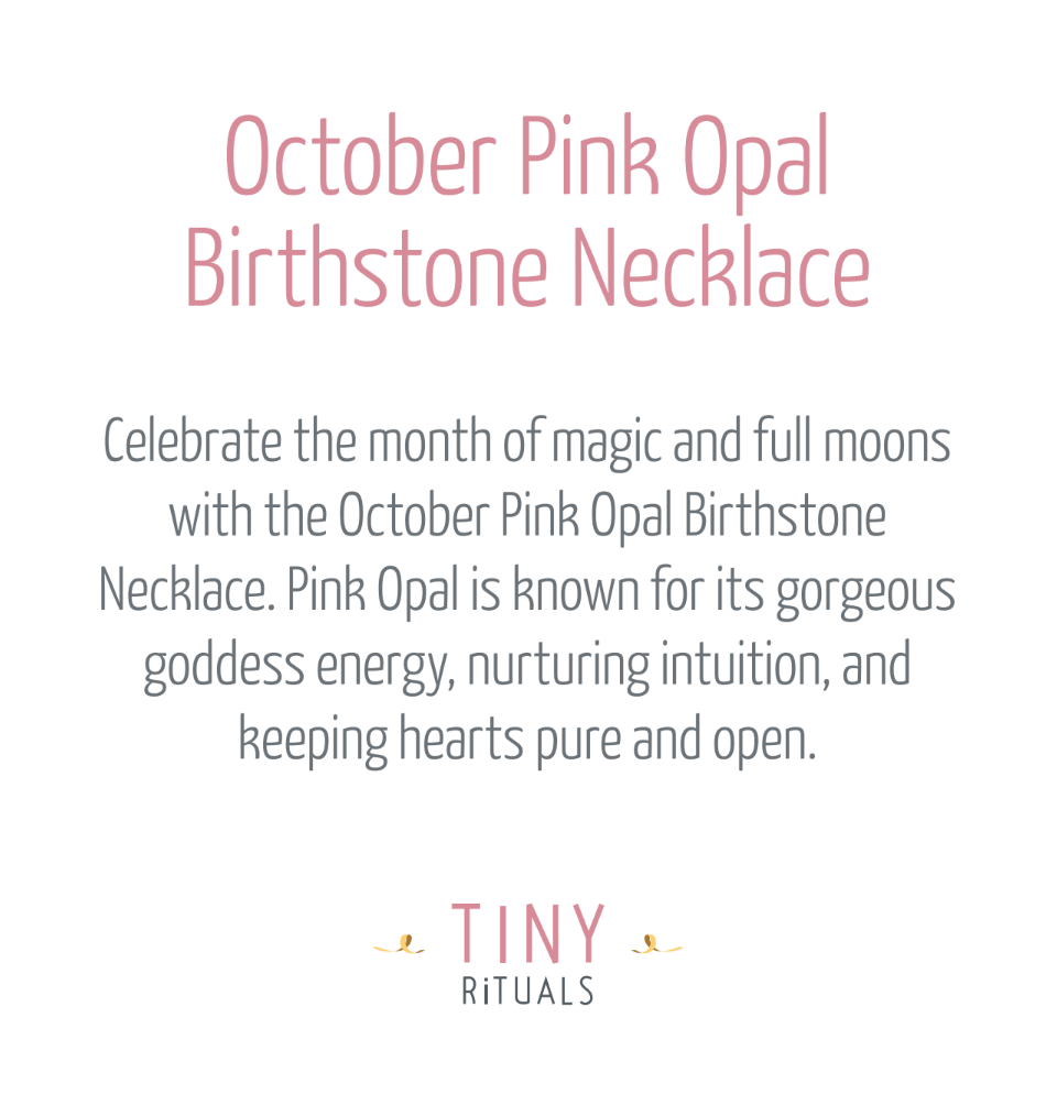 October Pink Opal Birthstone Necklace