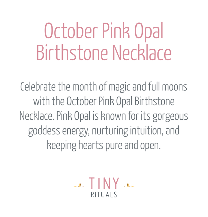 October Pink Opal Birthstone Necklace