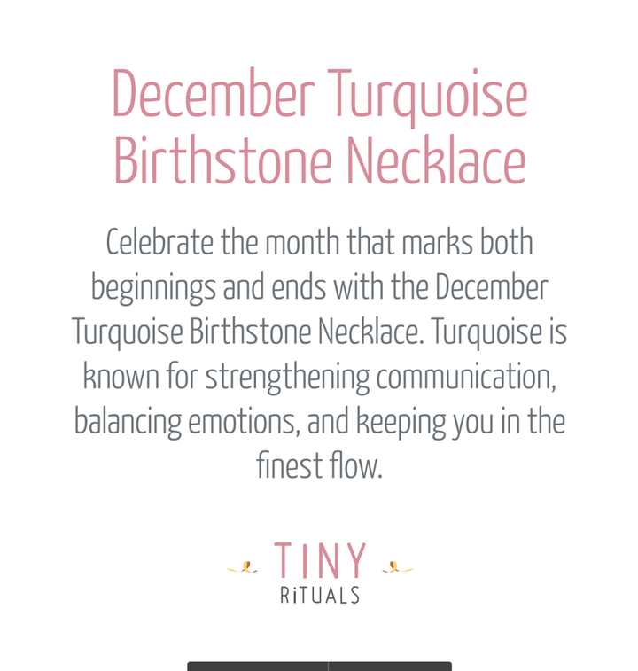 December Turquoise Birthstone Necklace