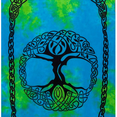 Celtic Tree of Life Tie Dye Curtain