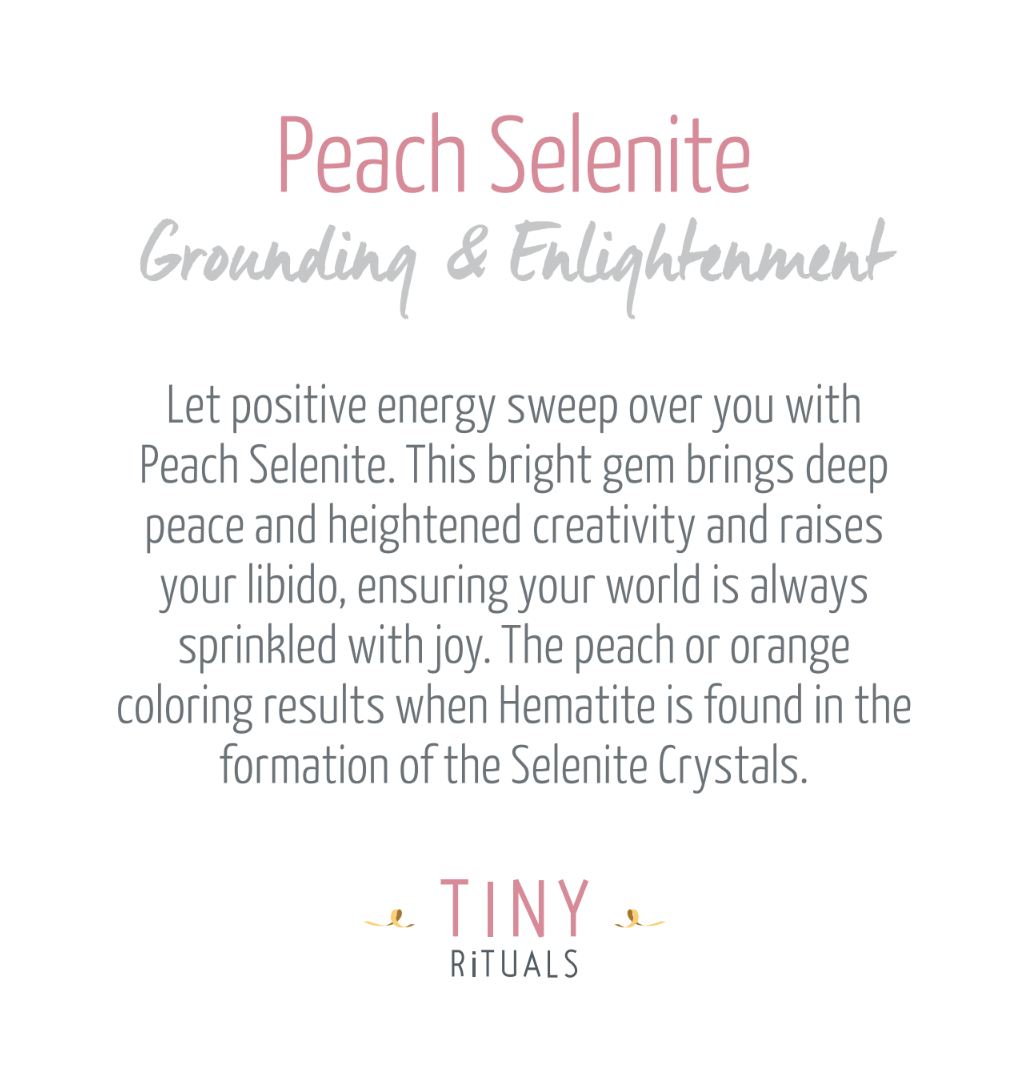 Peach Selenite Heart