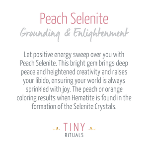 Peach Selenite Palm Stone