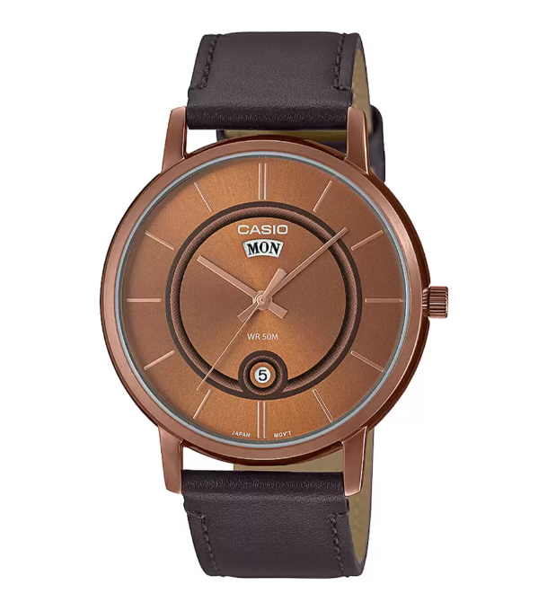 Enticer Men Quartz Brown Dial Analog Leather Watch A2045