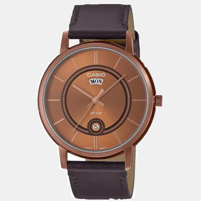 Enticer Men Quartz Brown Dial Analog Leather Watch A2045