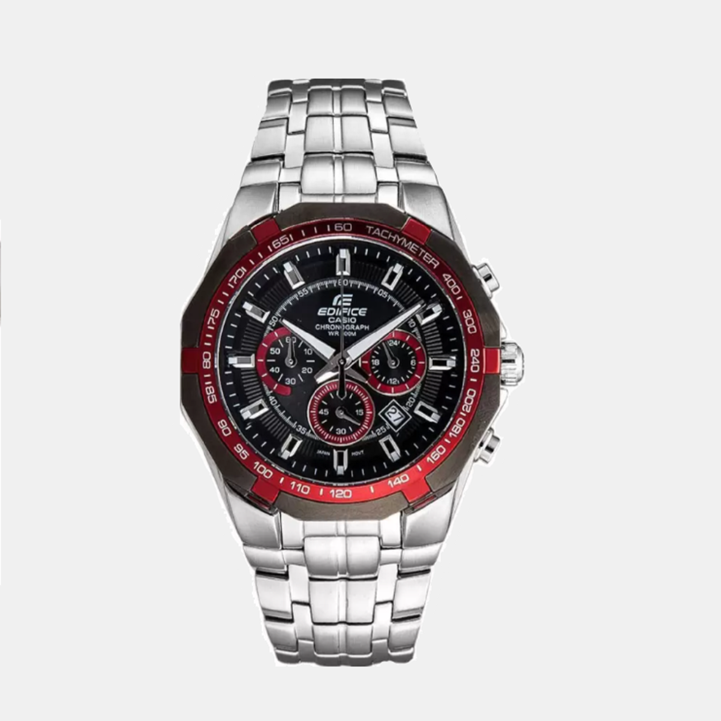 Edifice Men Quartz Black Dial Chronograph Stainless Steel Watch ED467