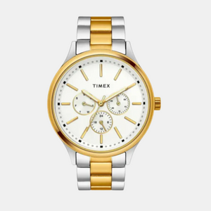 Fashion Men Quartz White Dial Chronograph Stainless Steel Watch TWEG18424